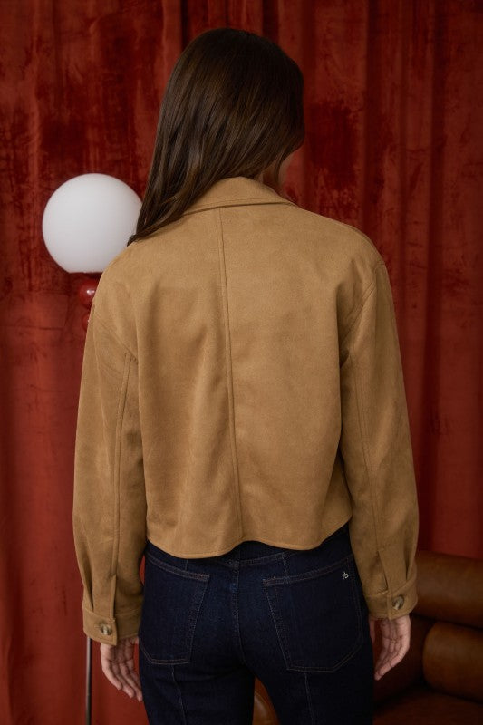 Lennon Faux Suede Cropped Jacket