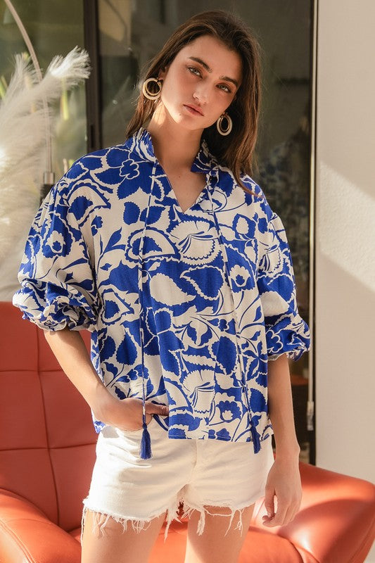 Blue Skies Front Tie Top