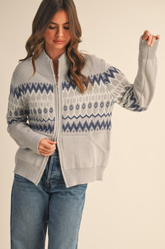 Cold Days Fair Isle Cardigan Sweater