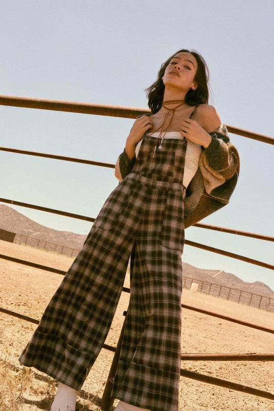 Nova Plaid Overall Jumpsuit