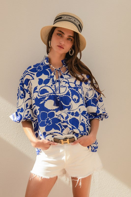 Blue Skies Front Tie Top