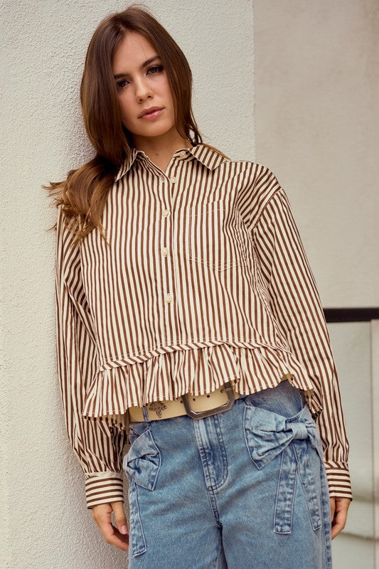 Cynthia Ruffled Hem Top