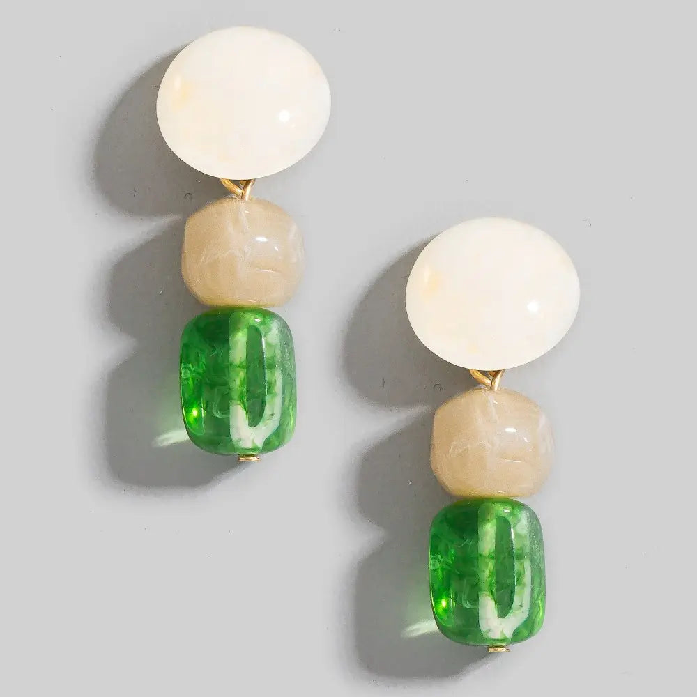 Layered Geo Resin Drop Earrings