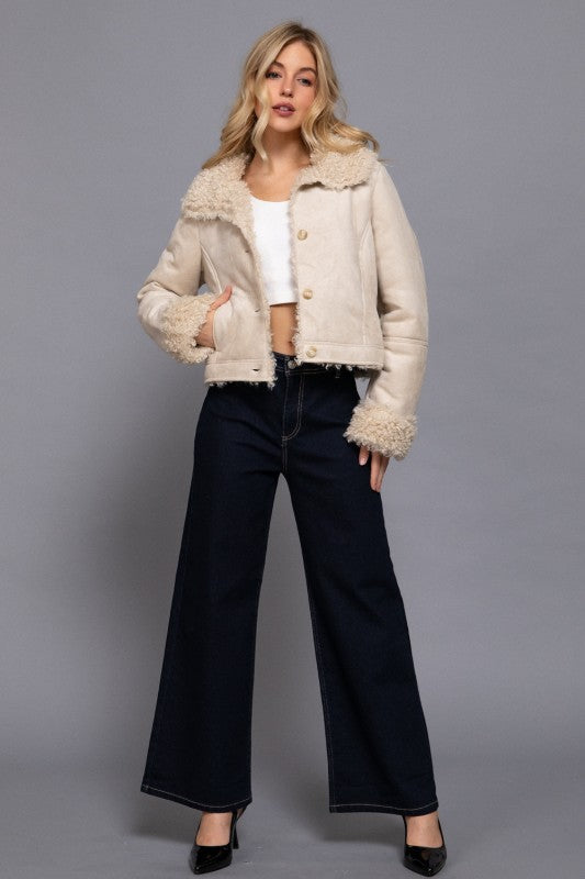 Brynn Faux Fur Suede Jacket