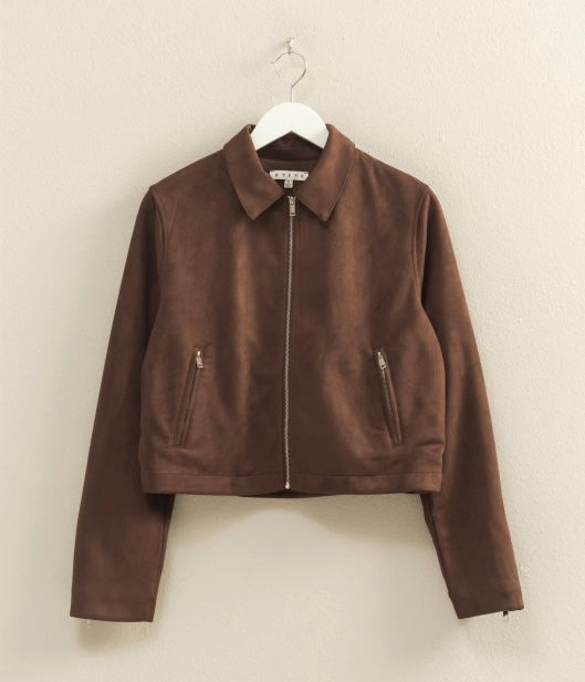 Jennings Faux Suede Zip Up Jacket