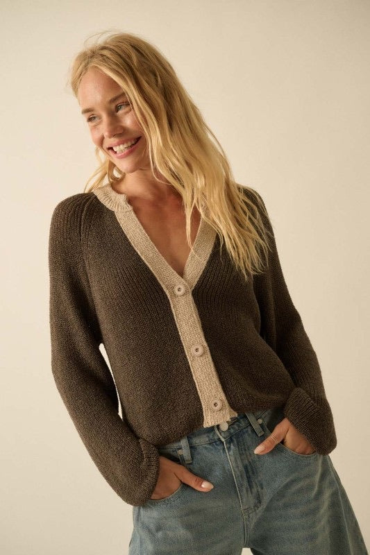 Jasmine Lightweight Contrast Cardigan