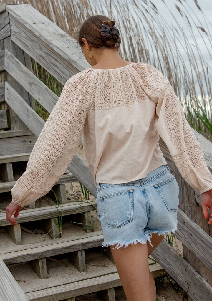 Theia Patchwork Lace Blouse