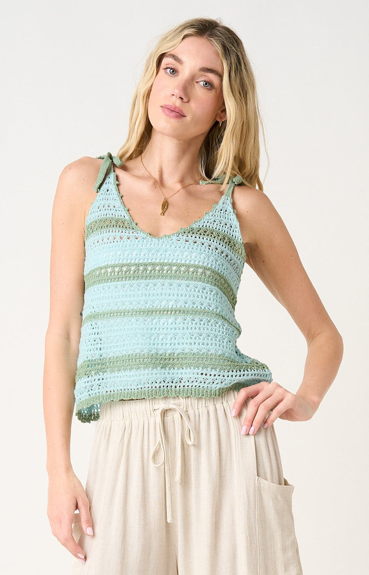 Audra Striped Crochet Top