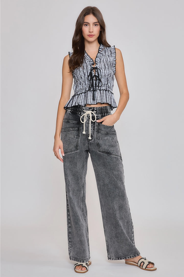 Eva Gingham Ruffle Blouse