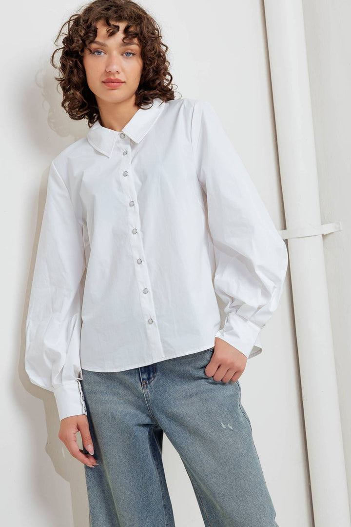 White Noise Button Up