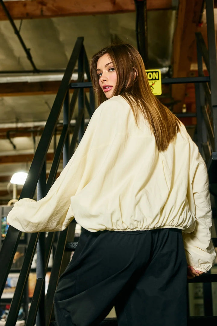 Utility High-Neck Windbreaker Jacket