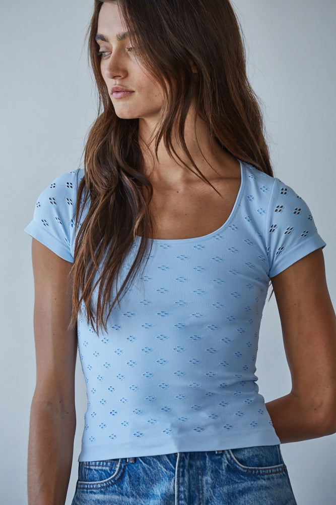 Nina Seamless Eyelet Top