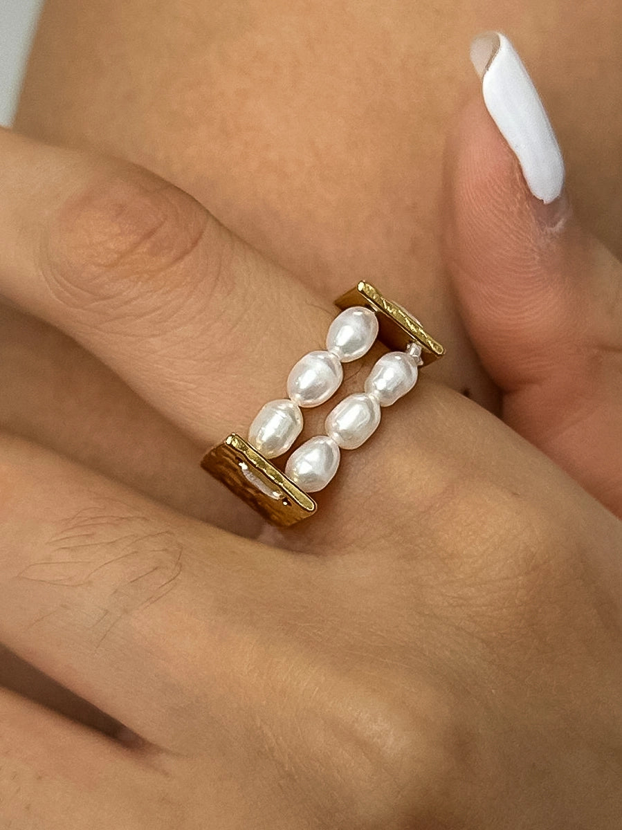 Beaded Pearl Ring