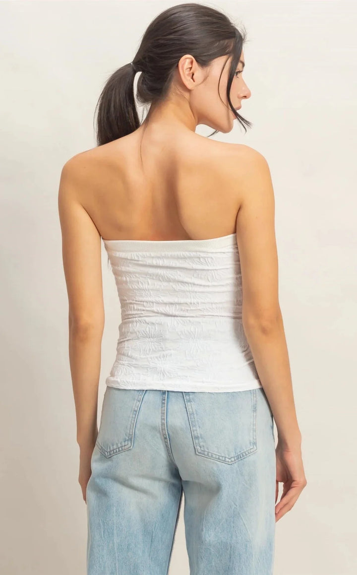 Strapless Jacquard Top