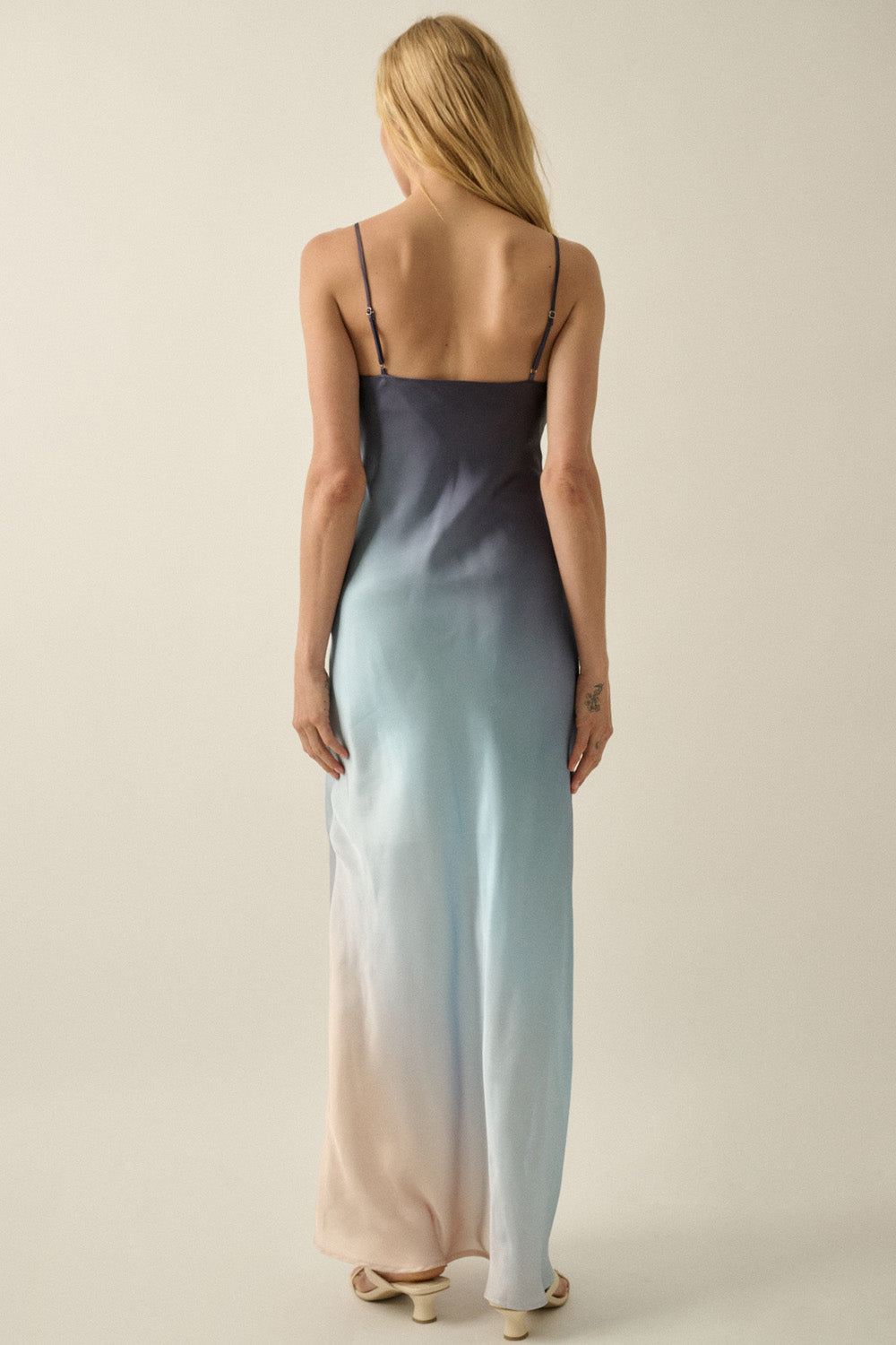 Alina Ombre Satin Maxi Dress