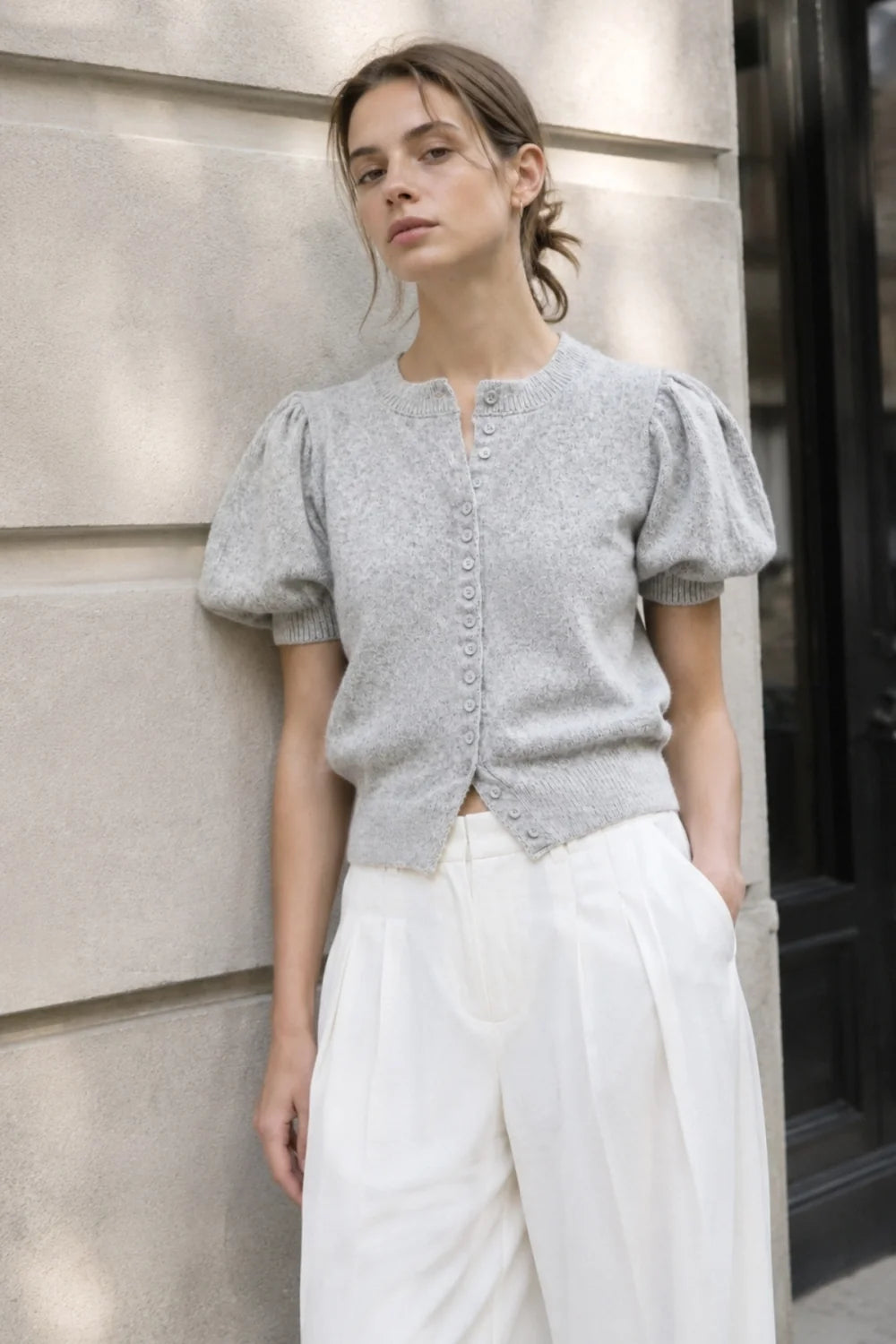 Liddy Soft Puff Sleeve Cardigan