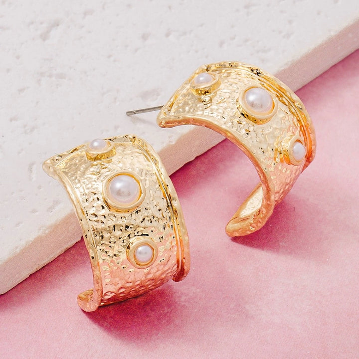 Hammered Triple Hoop