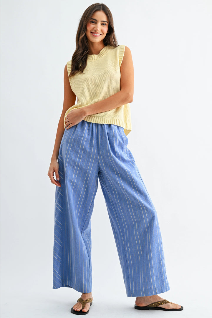 Jordan Pinstripe Wide-Leg Trousers