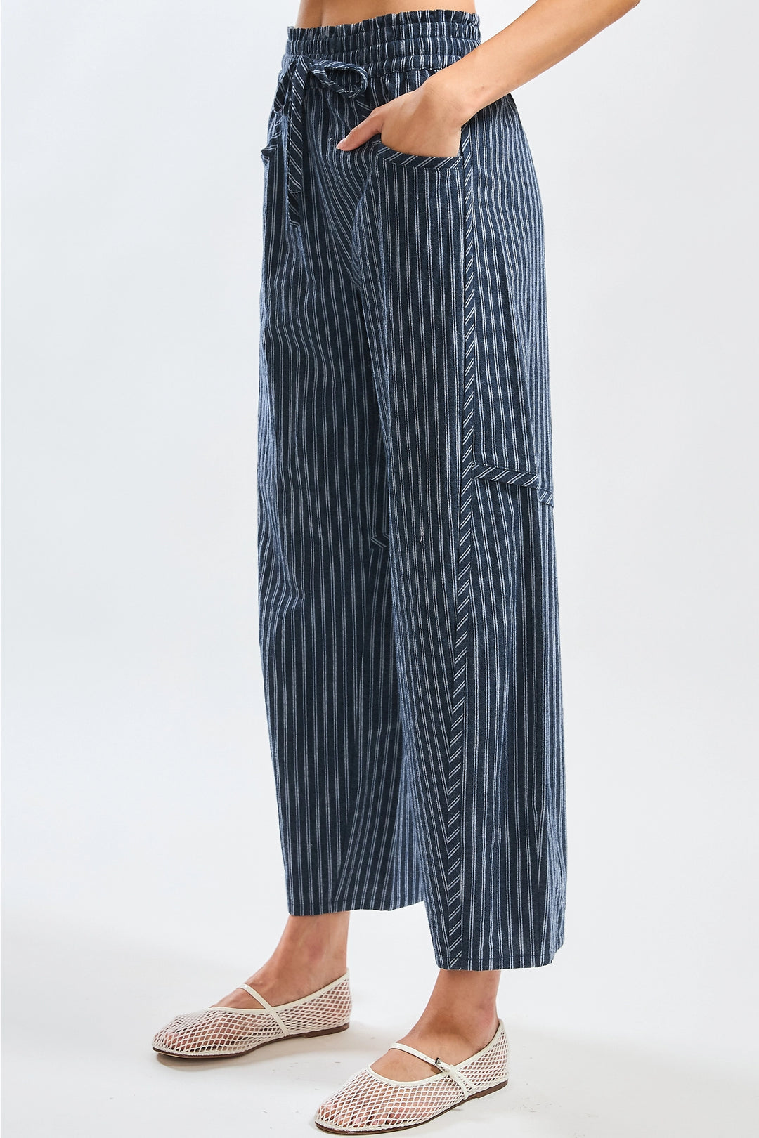 Mary Pinstripe Drawstring Pants