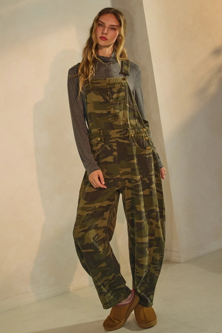 Camo Barrel Overalls