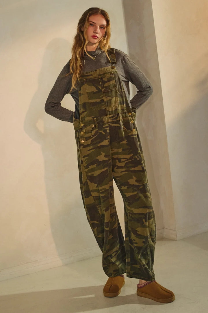 Camo Barrel Overalls