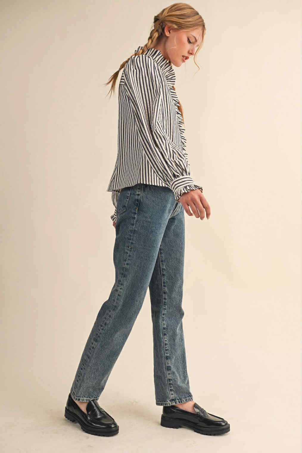 Ella Ruffled Button Down
