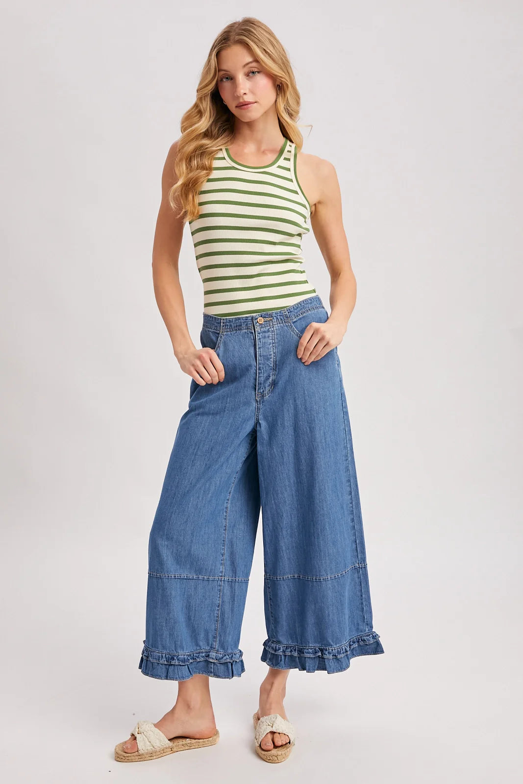 Cleo Ruffled Hem Denim