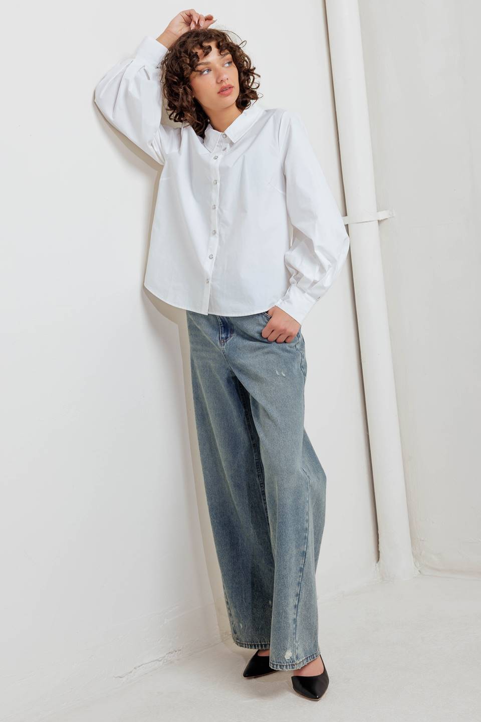 White Noise Button Up