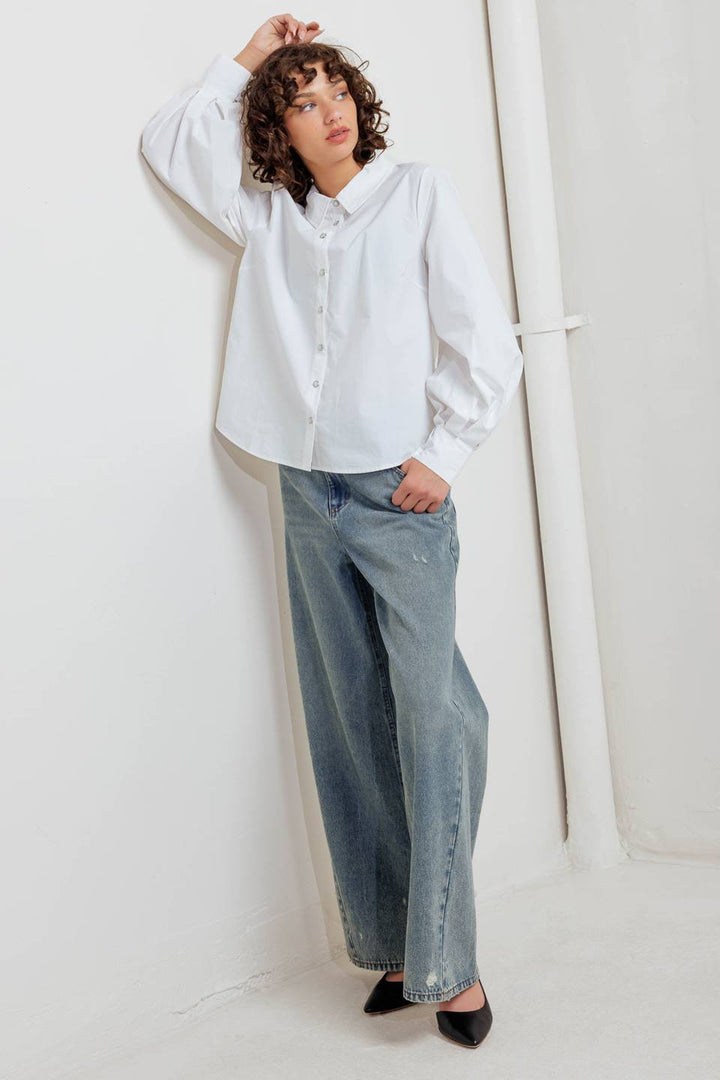 White Noise Button Up