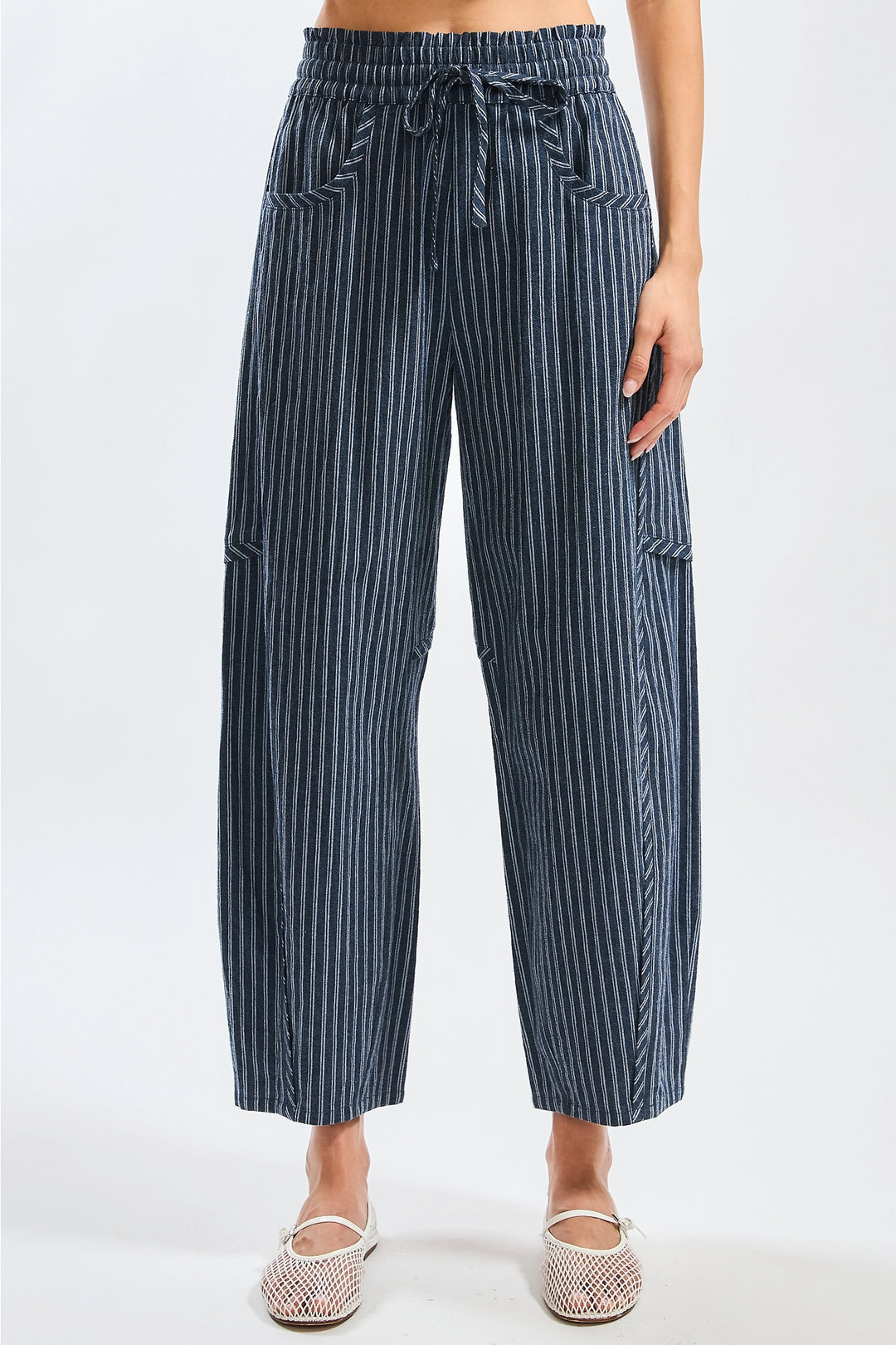 Mary Pinstripe Drawstring Pants