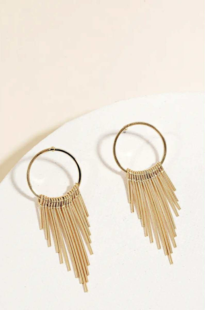 Fringe Hoop Studs