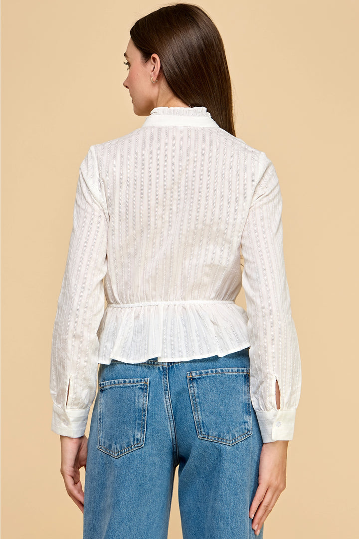 Lulu Ruffled Mock Neck Blouse