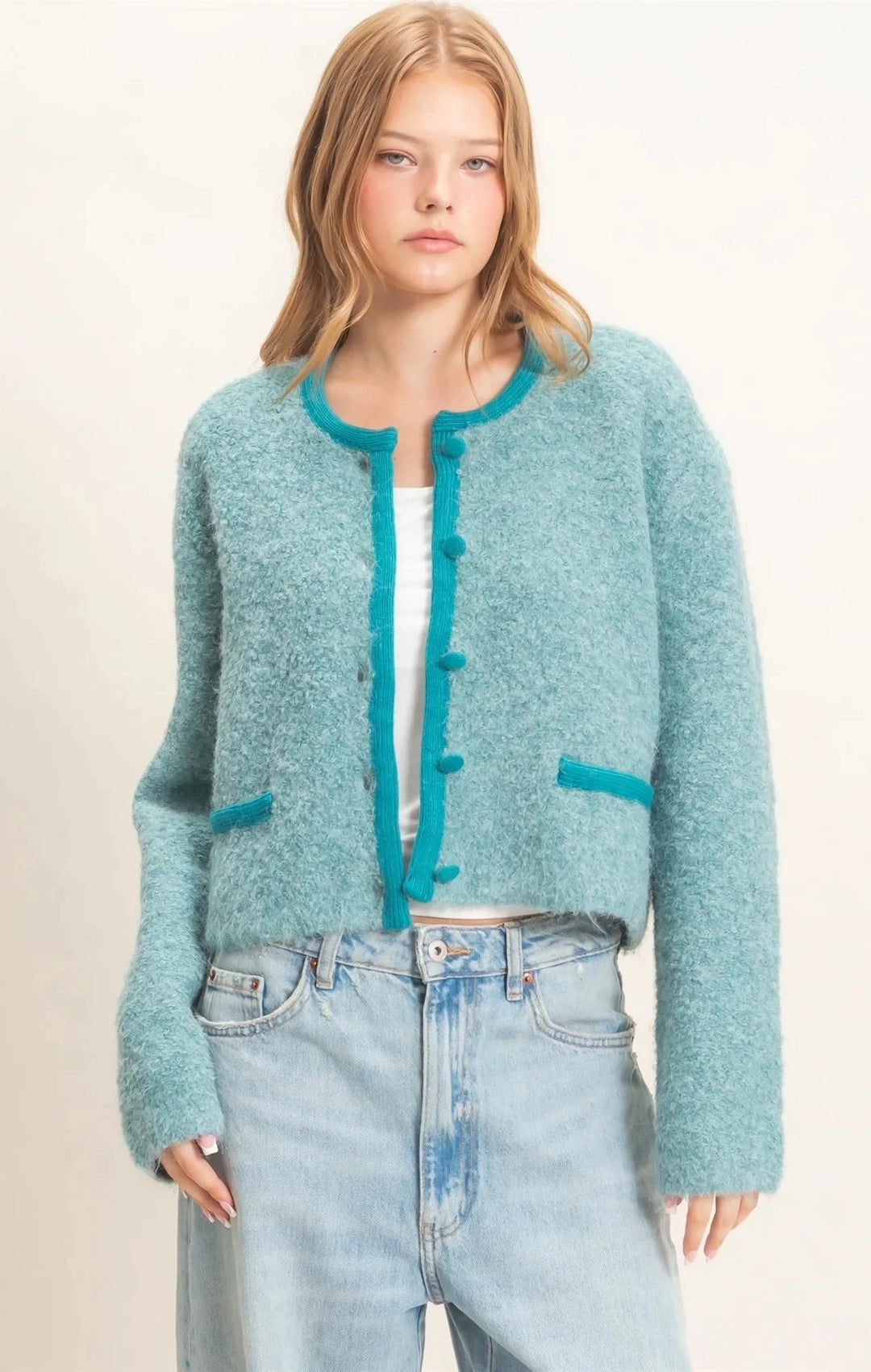 Pam Boucle Knit Cardigan