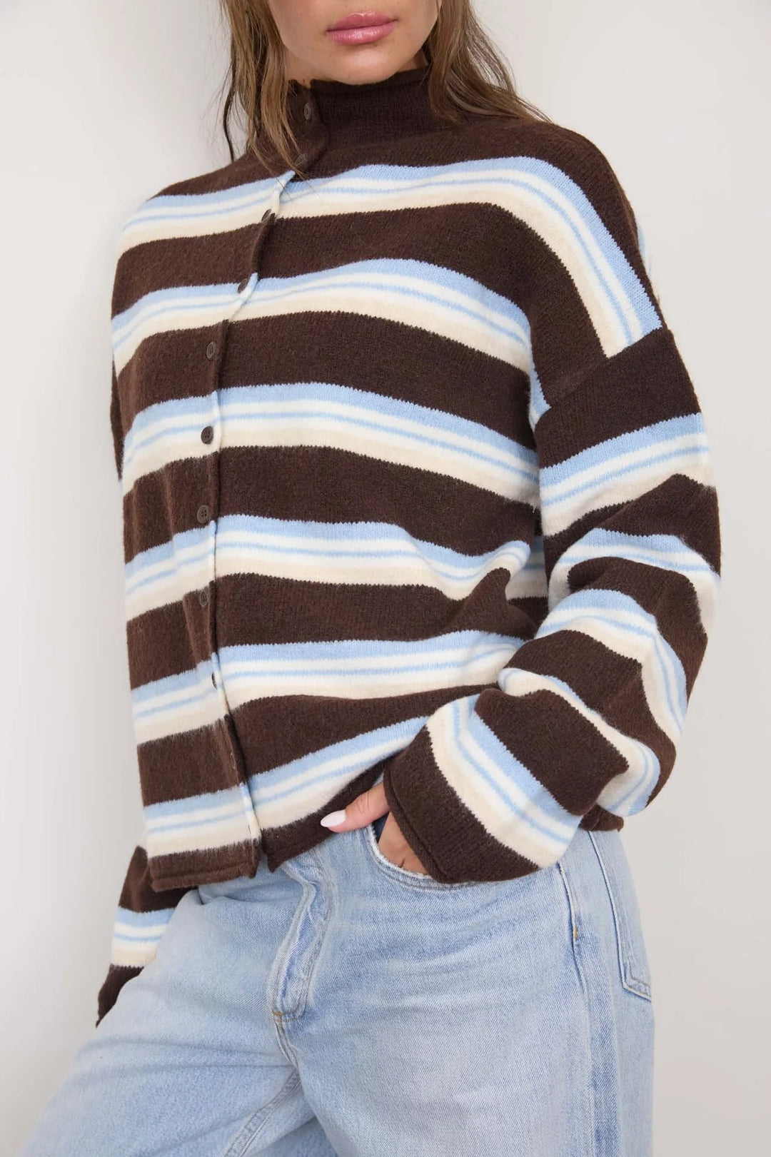 Parker Rolled Neck Cardigan