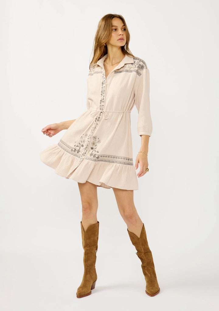 Lowell Embroidered Shirt Dress