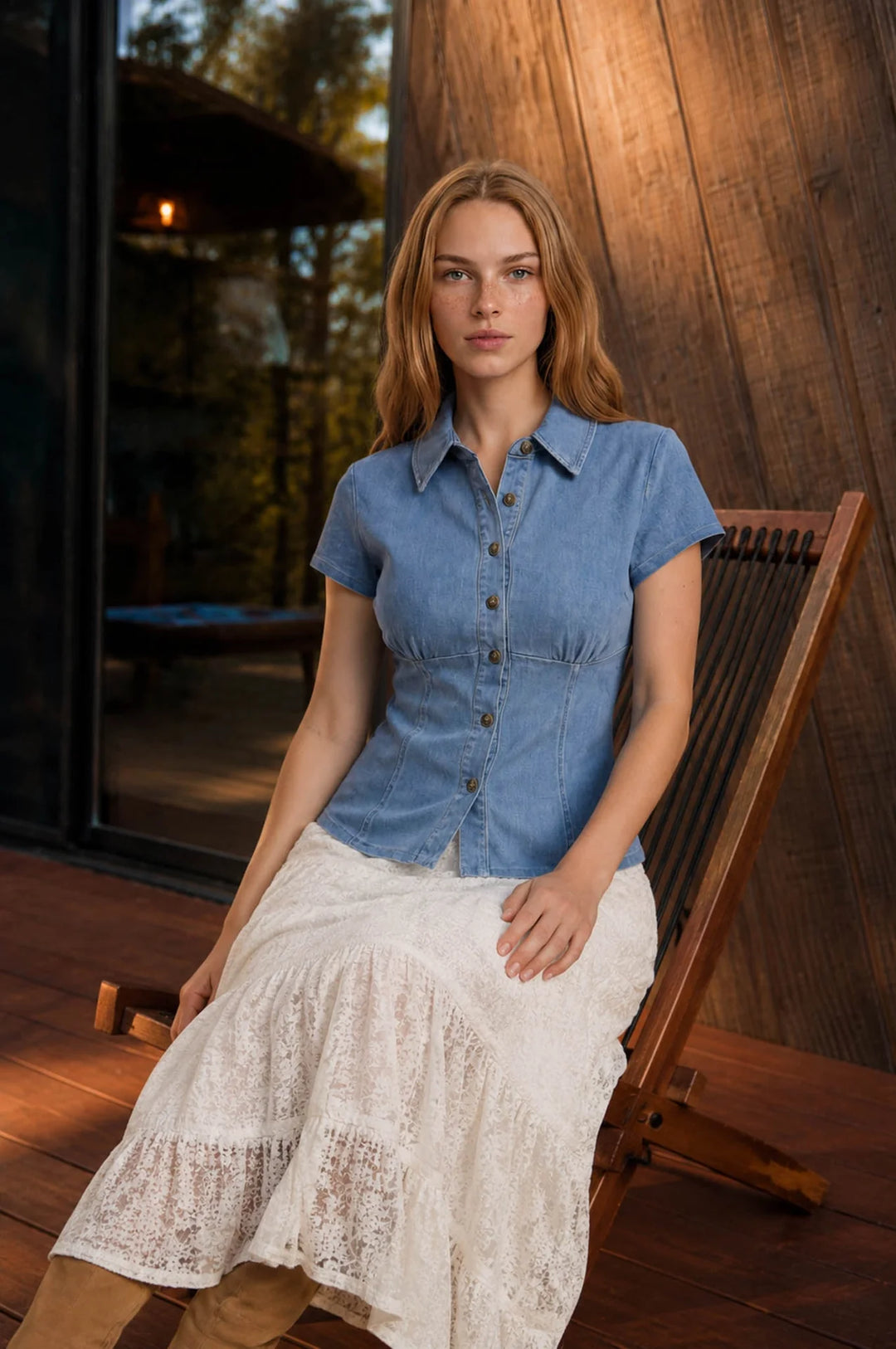 Lucille Denim Top
