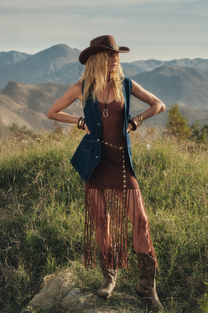 Beatrix Fringe-Maxi Dress
