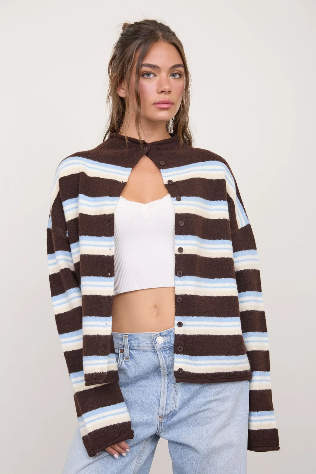 Parker Rolled Neck Cardigan