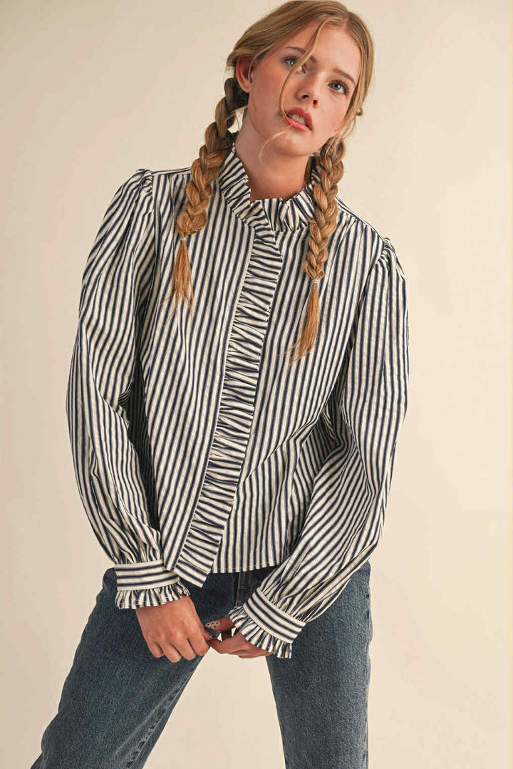 Ella Ruffled Button Down