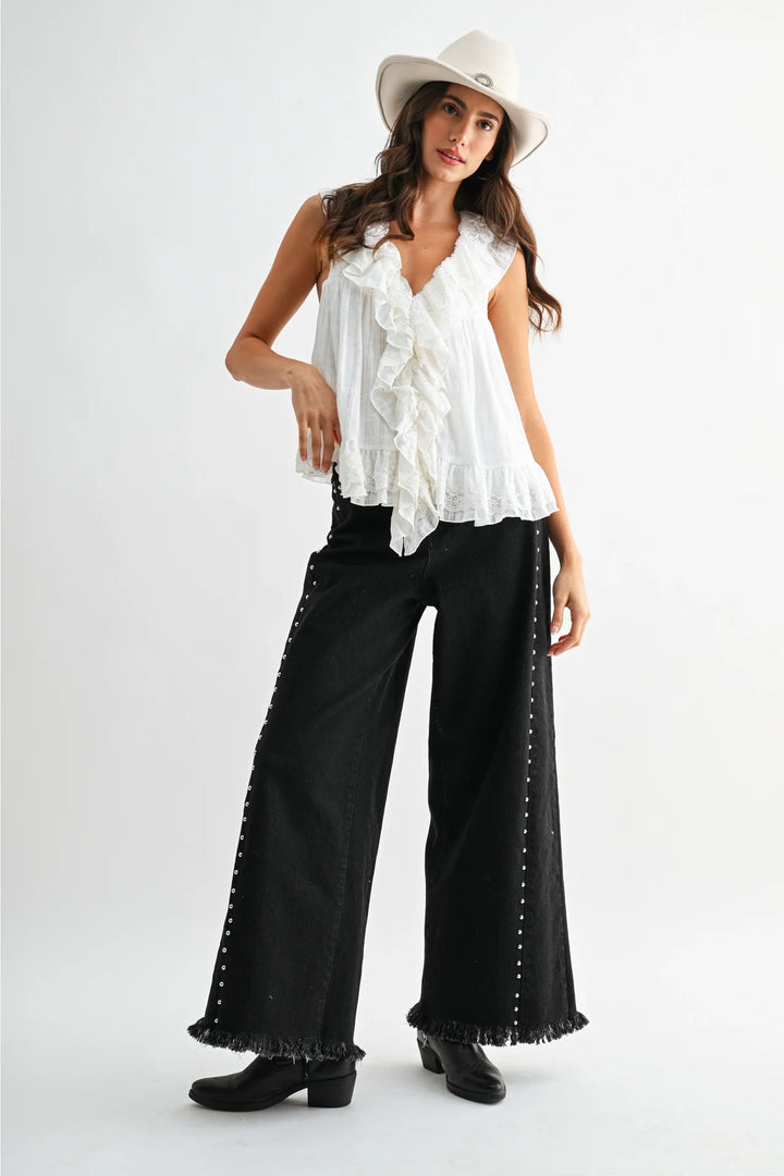 Viola Embroidered Lace Top