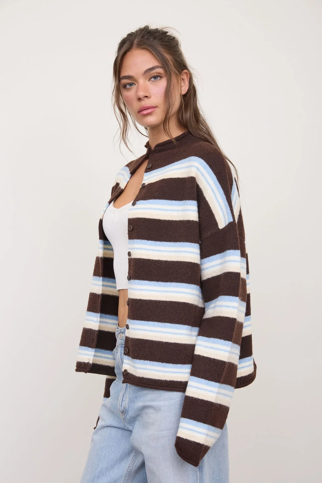 Parker Rolled Neck Cardigan