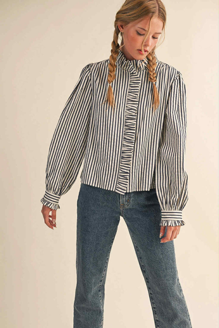 Ella Ruffled Button Down