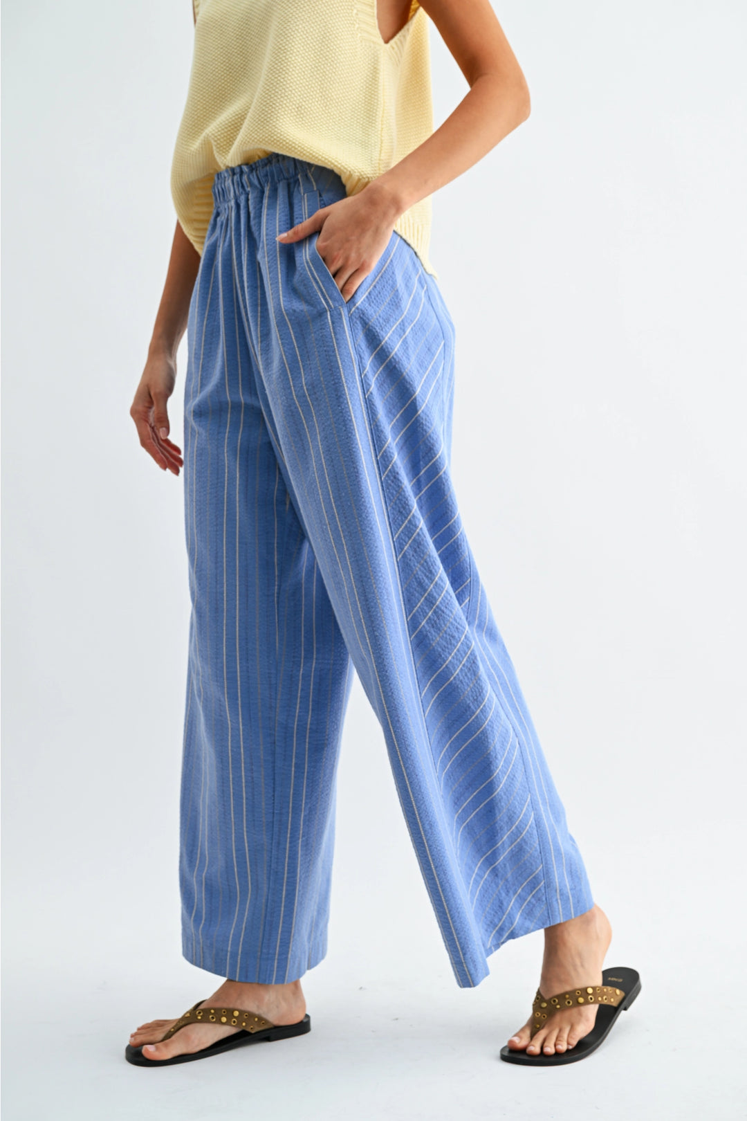 Jordan Pinstripe Wide-Leg Trousers