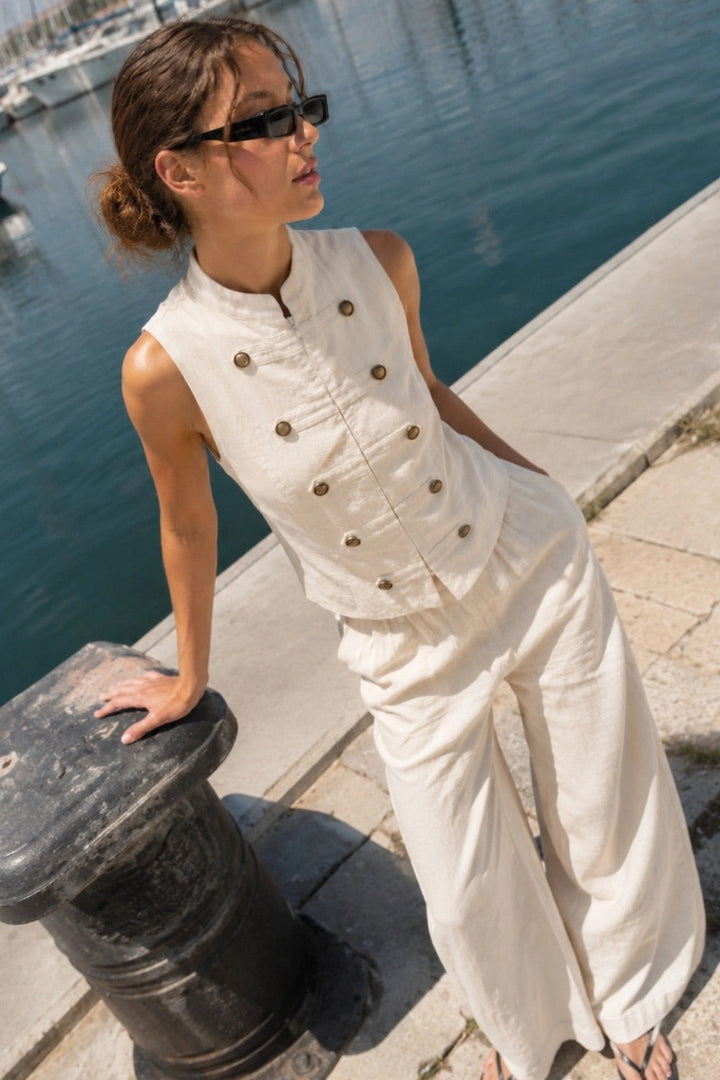 Francesca Button Front Top