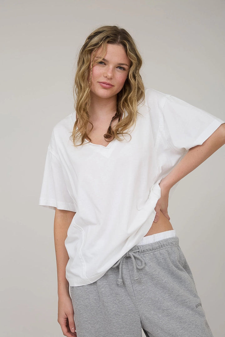 Raw Edge V-Neck Tee